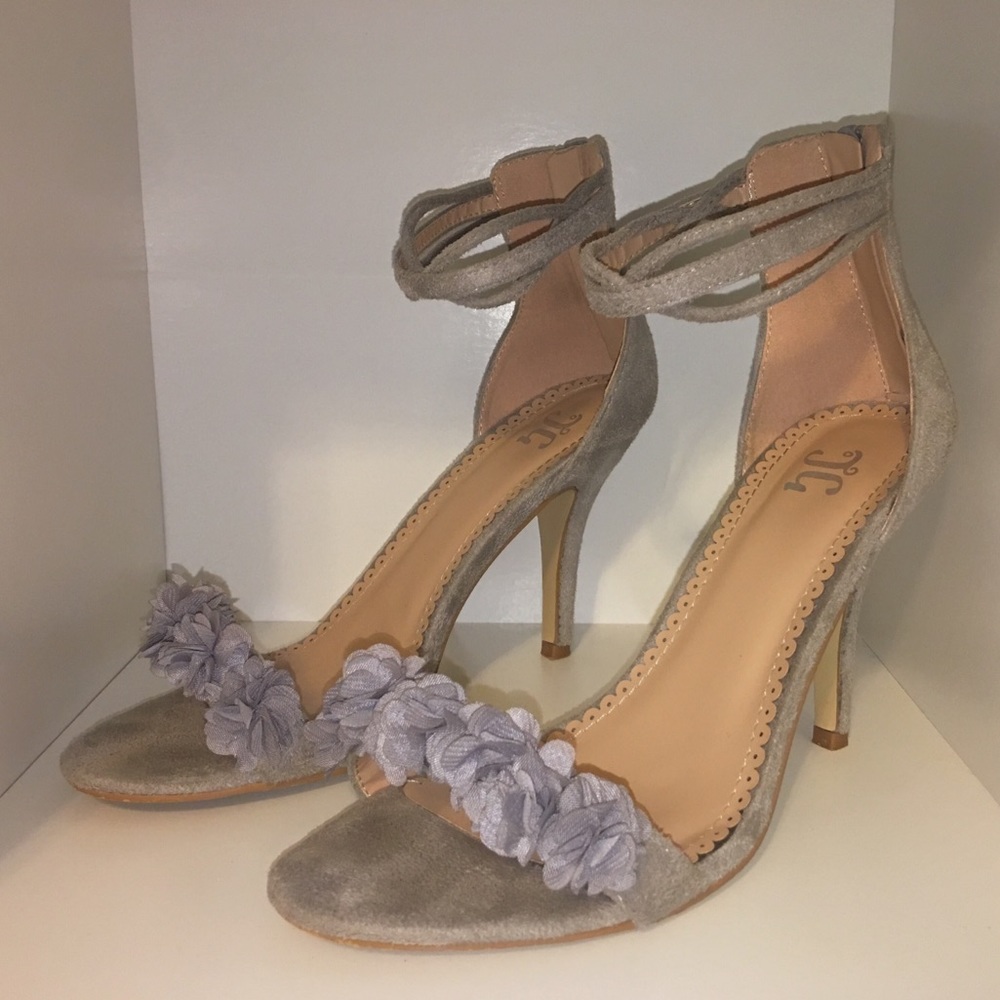 Grey High Heel Sandals